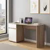 Buy Gretna Computer Desk – Oak Effect with White Gloss, Drawer & Cupboard from Furnituretta