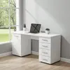 Buy Forres Matt White Home Office Computer Desk with Drawers & Cupboard from Furnituretta