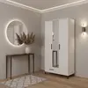 Buy Skipton White 3 Door Tall Shallow Hallway Wardrobe from Furnituretta