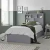 Buy Oscar Grey Wooden Ottoman Storage Bed – Single (3ft) with Bookcase Headboard, Colour: Grey, Bed Size: Single (3ft), Item Width: 113, 4 from Furnituretta