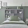 Buy Oscar Grey Wooden Ottoman Storage Bed – Single (3ft) with Bookcase Headboard, Colour: Grey, Bed Size: Single (3ft), Item Width: 113, 3 from Furnituretta
