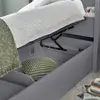 Buy Oscar Grey Wooden Ottoman Storage Bed – Single (3ft) with Bookcase Headboard, Colour: Grey, Bed Size: Single (3ft), Item Width: 113, 5 from Furnituretta