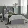 Buy Oscar Grey Wooden Ottoman Storage Bed – Single (3ft) with Bookcase Headboard, Colour: Grey, Bed Size: Single (3ft), Item Width: 113 from Furnituretta