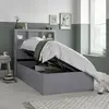 Buy Oscar Grey Wooden Ottoman Storage Bed – Single (3ft) with Bookcase Headboard, Colour: Grey, Bed Size: Single (3ft), Item Width: 113, 2 from Furnituretta