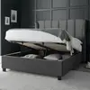 Buy Aurora Grey Velvet Ottoman Bed – Double 4ft6 with Winged Headboard & Storage, Colour: Grey, Bed Size: Double (4ft6), Item Width: 157 from Furnituretta