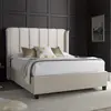 Buy Aurora Warmstone Velvet Ottoman Bed – Double 4ft6 with Winged Headboard & Storage, Colour: Warmstone, Bed Size: Double (4ft6), Item Width: 157, 2 from Furnituretta