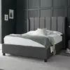 Buy Aurora Grey Velvet Ottoman Bed – Double 4ft6 with Winged Headboard & Storage, Colour: Grey, Bed Size: Double (4ft6), Item Width: 157, 2 from Furnituretta