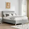 Buy Rhodes Grey Velvet Ottoman Bed – Double 4ft6 with Storage & Deep Headboard, Colour: Grey, Bed Size: Double (4ft6) from Furnituretta