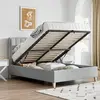 Buy Rhodes Grey Velvet Ottoman Bed – Double 4ft6 with Storage & Deep Headboard, Colour: Grey, Bed Size: Double (4ft6), 2 from Furnituretta