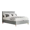 Buy Rhodes Grey Velvet Ottoman Bed – Double 4ft6 with Storage & Deep Headboard, Colour: Grey, Bed Size: Double (4ft6), 3 from Furnituretta