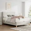 Buy Rhodes Warmstone Velvet Ottoman Bed – Double 4ft6 with Storage & Deep Headboard, Colour: Warmstone, Bed Size: Double (4ft6) from Furnituretta