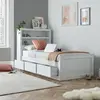 Buy Enzo White Wooden 3‑Drawer Storage Bed – Single 3ft with Bookcase Headboard, Colour: White, Bed Size: Single (3ft) from Furnituretta