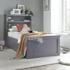 Buy Enzo Grey Wooden 3‑Drawer Storage Bed – Single 3ft with Bookcase Headboard, Colour: Grey, Bed Size: Single (3ft), 2 from Furnituretta