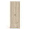 Buy Space-Saving Wardrobe in Oak: 2 Doors & 3 Drawers, 3 from Furnituretta
