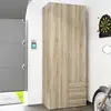 Buy Space-Saving Wardrobe in Oak: 2 Doors & 3 Drawers, 6 from Furnituretta