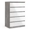 Buy Stylish Naia 5-Drawer Chest in Concrete and Glossy White from Furnituretta