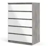Buy Stylish Naia 5-Drawer Chest in Concrete and Glossy White, 3 from Furnituretta