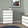 Buy Stylish Naia 5-Drawer Chest in Concrete and Glossy White, 5 from Furnituretta