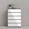 Buy Stylish Naia 5-Drawer Chest in Concrete and Glossy White, 6 from Furnituretta