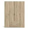 Buy Elegant Space Wardrobe: 4 Doors and 3 Drawers, Colour: Oak, Item Width: 154, 3 from Furnituretta