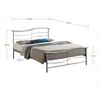 Buy Elegant Waverley Metal Bed with Waved Headboard, Colour: Silver, Size: 4ft 6/Double, Item Width: 148, 2 from Furnituretta