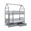 Buy Wooden Bunk Bed Alex with Storage Grey, Colour: Grey, Mattress Option: Foam/Bonnell Mattresses, 3 from Furnituretta