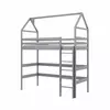 Buy Wooden Gloria Loft Bed – Space-Saving Style for Kids, Colour: Grey, Mattresses: Foam Mattress, 4 from Furnituretta