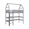Buy Otylia Loft Bed, Colour: Grey, Mattresses: Without Mattress from Furnituretta