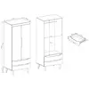 Buy Nordi 2 Door Wardrobe, Colour: White Gloss, Item Width: 80, 3 from Furnituretta