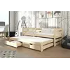 Buy Wooden Double Bed Senso with Trundle and Storage Pine, Colour: Pine, Mattresses: Foam Mattresses, 8 from Furnituretta