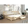Buy Wooden Double Bed Senso with Trundle and Storage Pine, Colour: Pine, Mattresses: Foam/Bonnell Mattresses, 8 from Furnituretta