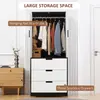 Buy Homcom 2 Door Wardrobe, Modern Wardrobe with 3 Drawers, 4 from Furnituretta