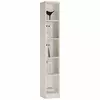 Buy Tall Narrow Bookcase in Pearl White for Compact Spaces from Furnituretta