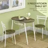 Buy Homcom 3-Piece Dining Table and Chairs Set, Oval Kitchen Table with 2 Chairs, 3 from Furnituretta