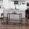 Buy Homcom 3 Pcs Table Stool Set Industrial Design Steel Frame, 2 from Furnituretta
