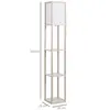 Buy Homcom 4-Tier Floor Lamp, Floor Light with Storage Shelf Oak, 3 from Furnituretta