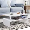 Buy Homcom 2-Tier Coffee Table Side/End Table Modern Rectangular, 2 from Furnituretta