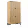 Buy Effortless Elegance: Albany 4-Door Wardrobe in Black & Oak from Furnituretta