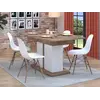 Buy Modern Extending Dining Table: White Gloss and Oak, 7 from Furnituretta