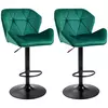 Buy Homcom Bar Stools Set Of 2, Luxurious Velvet-Touch Barstools from Furnituretta