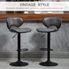 Buy Homcom Bar Stool Set of 2 Microfiber Cloth Adjustable Height Armless Chairs Dark Grey, 4 from Furnituretta