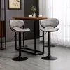 Buy Homcom Bar Stool Set of 2 Microfiber Cloth Adjustable Height Armless, Grey, 2 from Furnituretta
