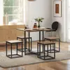 Buy Homcom 5 PCS Industrial Table & Stool Set Metal Frame, 2 from Furnituretta