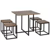 Buy Homcom 5 PCS Industrial Table & Stool Set Metal Frame from Furnituretta