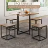 Buy Homcom 5 PCS Industrial Table & Stool Set Metal Frame, 4 from Furnituretta