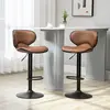 Buy Homcom Bar Stool Set of 2 Microfiber Cloth Adjustable Height Armless Chairs, 2 from Furnituretta