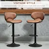 Buy Homcom Bar Stool Set of 2 Microfiber Cloth Adjustable Height Armless Chairs, 4 from Furnituretta