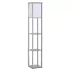 Buy Homcom 4-Tier Grey Floor Lamp with Shelf, Floor Light with Storage Shelf from Furnituretta