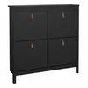 Buy Stylish Black Barcelona Shoe Cabinet with 4 Flip-Down Doors from Furnituretta