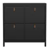 Buy Stylish Black Barcelona Shoe Cabinet with 4 Flip-Down Doors, 2 from Furnituretta